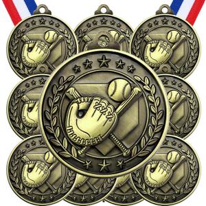 Misdary 12 Pack Medals with Neck Ribbons Team Participation Trophies for Kids Sports Awards Party Favors for Sports Competitions Celebration Gift