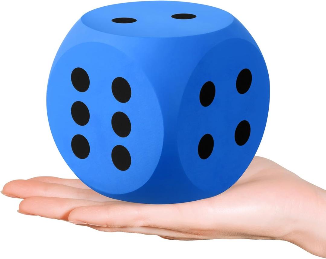 Shappy 3 Inches Foam Dice Fun Filled Large Educational Toy Kawaii Giant Decorative Eva Foam Jumbo Dice Big Square Building Blocks for Board Game Nights Learning Sessions(Blue,1 Pc)