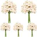 Ovveroche 5 Bouquets Cream Ranunculus Artificial Flowers, 30 Pcs Silk Mini Faux Ranunculus Bouquet for Wedding, Bridal Shower, Centerpieces, and DIY Decorations