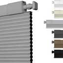 No Drill Blackout Cellular Shades,Light Gray,34" W x 48" H | Cordless Honeycomb Blinds for Indoor Windows, No Tools Shades for Home, Easy Install, Thermal Insulated, Noise Reduction