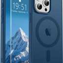 SUPFINE Magnetic for iPhone 15 Pro Case with Screen Protector (Compatible with MagSafe) (Military Grade Drop Protection) Translucent Matte Shockproof with Anti-Fingerprint Phone Case,Deep Blue