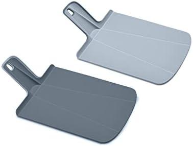 Joseph Joseph Chop2Pot Plus Foldable Plastic Cutting Boards, Easy Grip Handle, Non Slip Feet, Blue