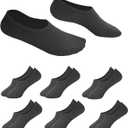 No Show Socks for Men Size 9-12/12-15 Invisible Low Cut Breathable Cotton Liner Socks With Non Slip Grip (Gray, S)