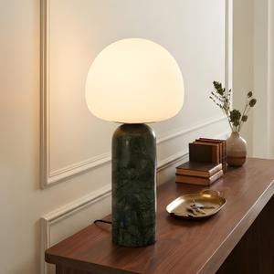 Skyblaze Modern Marble Table Lamp with Frosted Glass Shade, Green