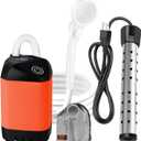 Portable Camping Shower with 2000W Heater, Long-Lasting 7800mAh Rechargeable Camping Shower with Digital Power,3 Spray Modes,IPX7 Waterproof Outdoor Camp Pump for Hiking, Travel, Car, Pet (Orange)