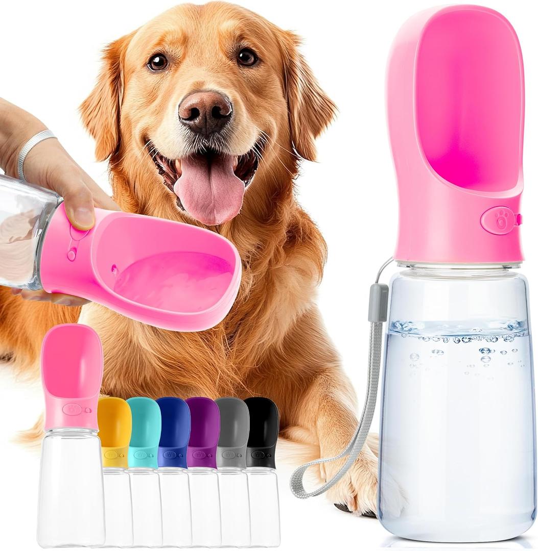 Mr. Pen Portable Dog Water Bottle - 19 oz, Pink, Travel Dog Water Bottle Dispenser, Not Dishwasher Safe, Pink