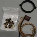 Rhinestone Stanley Cup Accessories Set, Bling Straw Cover 0.4in, Diamond Bottle Handle Strap, Glitter Charms, Bling Silicone Boot 30oz/40oz (Black Gold)