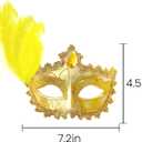 Wildarms Women Feather Masquerade Mask Mardi Gras Masks Princess Fancy Dress Mask for Halloween Venetian Party