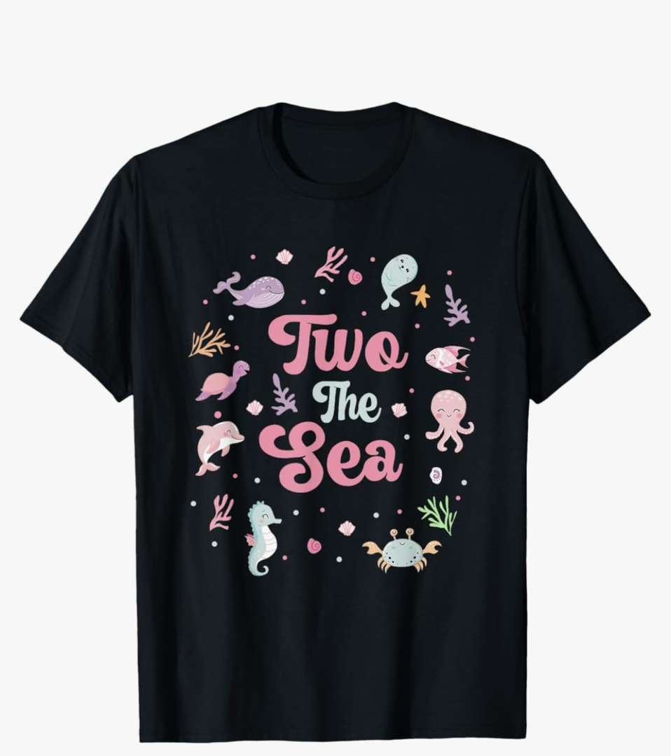 Two The Sea 2nd Birthday Ocean Theme Party T-Shirt Small Woman
