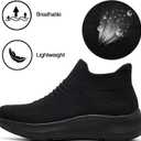 SHULOOK Womens Slip on Walking Shoes Comfort Lightweight Breathable Sock Shoe Non-Slip Mesh Casual Fashion Tennis Running Sneakers (Black)