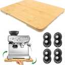 Appliance Slider 360 Rolling Tray for Coffee Maker Bamboo Coffee Pot Slider Tray for Countertop Rotation Sliding Tray with Wheels, Easily from Under The Cabinet Natural(Large 15.7"13")