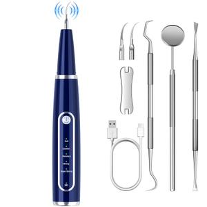Plaque Remover for Teeth, Teeth Cleaning Kit with LED Light and 5 Adjustable Modes Teeth Cleaner, Blue Plaque Remover for Teeth, Teeth Cleaning Kit with LED Light and 5 Adjustable Modes Teeth Cleaner, Blue