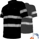 Hi Vis Safety Polo T-Shirt for Men,Coolpass Safety Shirt Long Short Sleeve with Pocket Quick Dry (Black, M)