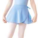 Qiyunfly Girls Blue Dance Skirt Breezy Chiffon Ballet Skirt