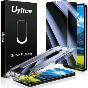 Uyiton UnBreak-Glass for Samsung Galaxy S23 Plus Privacy Screen Protector, [Ultrasonic Fingerprint Support][Auto-Alignment Frame] Scratch-Resistant Bubble-Free Tempered Glass Screen-2 Pack (Black)