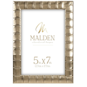 Malden International Designs 5x7 Bamboo Picture Frame with Gold Finish