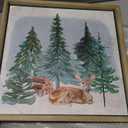 2PCS Vintage Forest Deer Framed Wall Art Set Rustic Farmhouse Artwork Prints Wall Decor for Home Bedroom Living Room 16.5x16.5 Inch