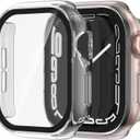 3 x 2 in 1 Case for Apple Watch Series 10 Series 11 Screen Protector 46mm Accessories,Lightweight Hard PC Bumper Built-in HD Tempered Glass Overall Protective Face Cover Compatible iWatch (Clear)