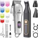 Dog Clippers for Grooming,Dog Grooming Kit for Heavy Thick Hair&Coats/Low Noise Rechargeable Cordless Pet Shaver with Paw Trimmer Nail Grinder/Hair Trimmer for Small & Large Cats