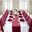12 Pack Burgundy Satin Table Runner 12x108 Inches Long, Silk-Like Smooth Table Decor for Wedding Birthday Party