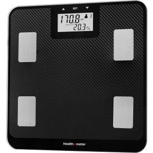Health o meter Digital Body Composition Scale  BMI, Body Fat & Water Mass Measurement, Multi-User Tracking, 450 lb Capacity, Step-On Carbon Fiber Platform, Backlit Display, 3 AAA Batteries Included
