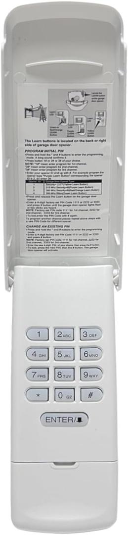 Garage Door Opener Keypad Universal for Liftmaster Chamberlain Craftsman Openers with Learn Button, Replaces 877MAX G940EV-P2 878MAX 377LM 977LM 877LM 66LM CMXZDCG440 Wireless Keypad (White)