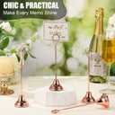 Marspark 16 Pcs Table Number Holders 8'' Metal Place Card Holders Weddings Table Sign Menu Memo Note Picture Photo Round Clip Weighted Base Stand for Anniversaries Birthdays Restaurants(Rose Gold)