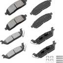cciyu D1083 D1012 8pcs Front & Rear Ceramic Brake Pads Kits 2005-2008 For Ford For F-150[All Models];2004 For Ford For F-150[New Body Style];2006-2008 For Lincoln For Mark LT[All Models]