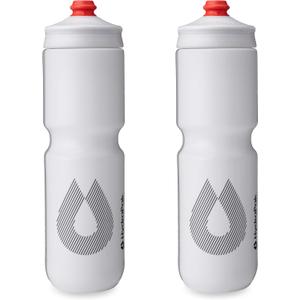 HydraPak Breakaway Surge Lightweight Bike Water Bottle 2-Pack (20oz, 25oz, 30oz) - High Flow, Cycling & Sports Squeeze Bottle (White)