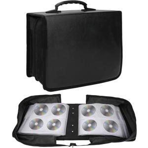 520 Capacity CD DVD Case Holder - Portable Zippered CD Binder DVD Storage Wallet, Large Media Album Box for Home, Office, Travel, Car