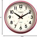 Wall Clock Metal 12.4" Countryside Style Wall Clocks Retro Vintage Classical Silent Non Ticking Easy to Read for Living Room/Kitchen/Bedroom/Office/Bar(12.4" Red)
