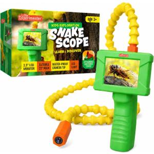 Borescope Snake Scope Camera with Light for Kids, Rechargeable Outdoor Educational STEM Toys, Gifts for 5 Year Old Boy, Nature Activities, Best Gift for Boys, Girls Ages 4 5 6 7 8 9 10 11 Years Old