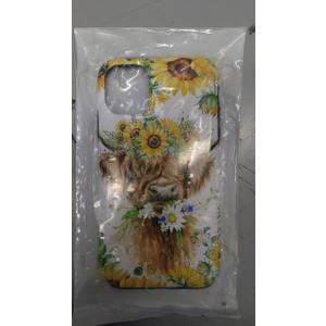 Summer Highland Cow Watercolor Sunflower Butter Yellow Case for iPhone 11 Pro