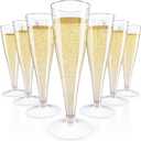 JOLLY CHEF 100 Pack Plastic Champagne Flutes Disposable 4.5 oz Clear Plastic Champagne Glasses Suitable for Wedding, Thanksgiving Day, Christmas