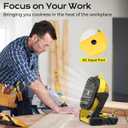 Battery Operated Fan for Dewalt 20V Max battery, Portable Fan with AC Adapter & LED Lights, 4 Speeds & Hook, Cordless/Camping/Battery Powered fan, for Outdoor Jobsite (Battery Not Included)