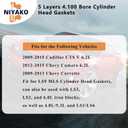 2Pcs Cylinder Head Gaskets Replacement# for GM Engine 6.0L & 6.2L LS1 LS2 LS3 LS9 LSA, Fit Sierra Silverado Express CTS Corvette Camaro