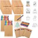 30 Sets 24 Pages Christmas Mini Coloring Books with 8 Colors Crayons Bulk, Christmas Goodie Bag Stocking Stuffers for Party Favors Activities DIY Craft Gift