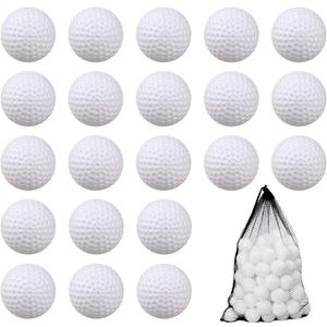 KOFULL Plastic Golf Balls Practice, 24/100 Pack Hollow Plastic Golf Balls Indoor Outdoor Training, Golf Party Decorations (White, 100 Pcs)