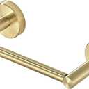 Gold Toilet Paper Holder, Bathroom Toilet Paper Roll Holder Brushed Gold TP Tissue Storage Wall Mount with Double Post Pivoting SUS304 Stainless Steel