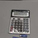 Desk Calculator 12 Digit Extra Large LCD Display, Touch Comfortable with Big Buttons, PXY Two Way Power Battery and Solar Standard Function Office Calculators