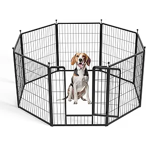 Dog Playpen 32 Inch 8 Panels, Heavy Duty Metal Pet Playpen Indoor Outdoor for Camping, Yard, RV, Garden Fence, Privacy Patio