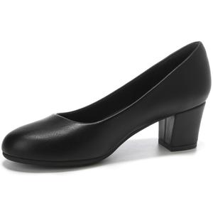 HHTCAL 2 inch Low Block Heel Pumps for Women Round Closed Toe Chunky Heels Comfortable Dress Shoes Office Work Formal Black US Size 6.5