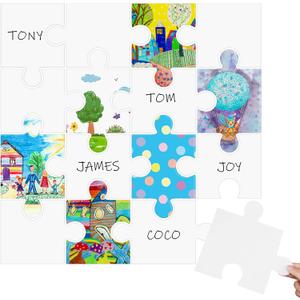 Junkin 100 Pcs Large Blank Puzzle Pieces Cutouts DIY Make Your Own Paper Puzzle Kit for Classroom Decor Bulletin Board School DIY Decor(6 Inches)