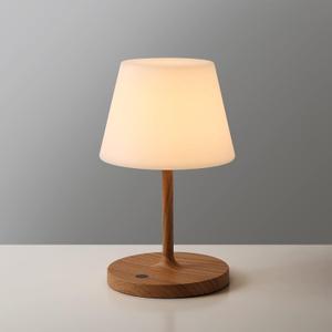 Outdoor Battery Operated Table Lamp Waterproof, 4000mAh Cordless Rechargeable, Touch Dimmable Desk Lamp, LED Night Light for Patio Camping Restaurant Home, H9.6in, Wood Grain