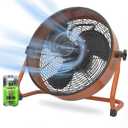 Battery Operated Fan 12-Speed Rechargeable Floor Fan High Velocity Portable Cordless Outdoor Fan, USB Output For Phone, for Camping, Travel, Patio, Indoor, Orange, 12 Inch