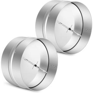 2 Pcs 6 Inch Draft Blocker Backdraft Damper Duct Draft Stopper One-Way Airflow Ducting Insert Backflow Preventer Inline Fan Vent Deflector