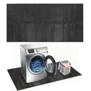 Washer Dryer Anti-Vibration Mat 62.9 x 29.5 Inches, Foldable Rubber Mat Waterproof Noise Reducing & Non-Slip Pads for Washing Machine and Dryer, Floor Protection Shockproof Mats