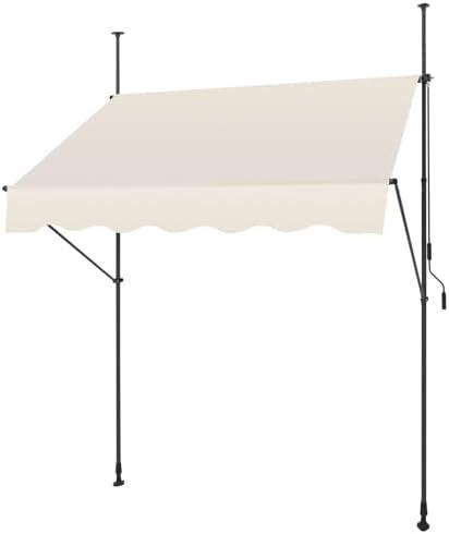 SMONTER Manual Retractable Awning, 78" Non-Screw Outdoor Patio Awning Sunshade Shelter, Height Adjustable Sunshade Patio Door Window Awning Canopy for Backyard, Garden, Balcony, Beige