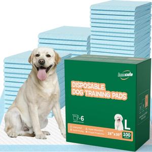 100 Count Large Dog Puppy Pads - 28"x30" Absorbent Potty Training Pads | Leakproof Quick-Dry Disposable Pee Pads for Puppies & Adult Dogs | Indoor, Outdoor, Crate, Housebreaking Use