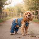 Dog Denim Jumpsuit Costumes Cat Pet Jean Overalls Clothes for Yorkie Bulldog (S, Blue)